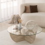 Hanah Home Mesa de café Lily en color Travertino